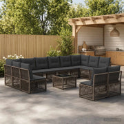 Set Divano da Giardino 13 pcs Grigio polyrattan 3434384