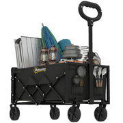 Carrello da Giardino Piegevole ¨C zephmum ¨C 80L Grigio