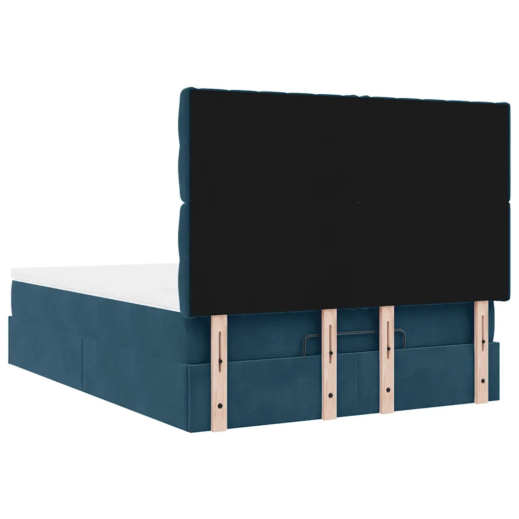 Struttura Letto Pouf con Materassi 140x190 cm in Velluto 3314394