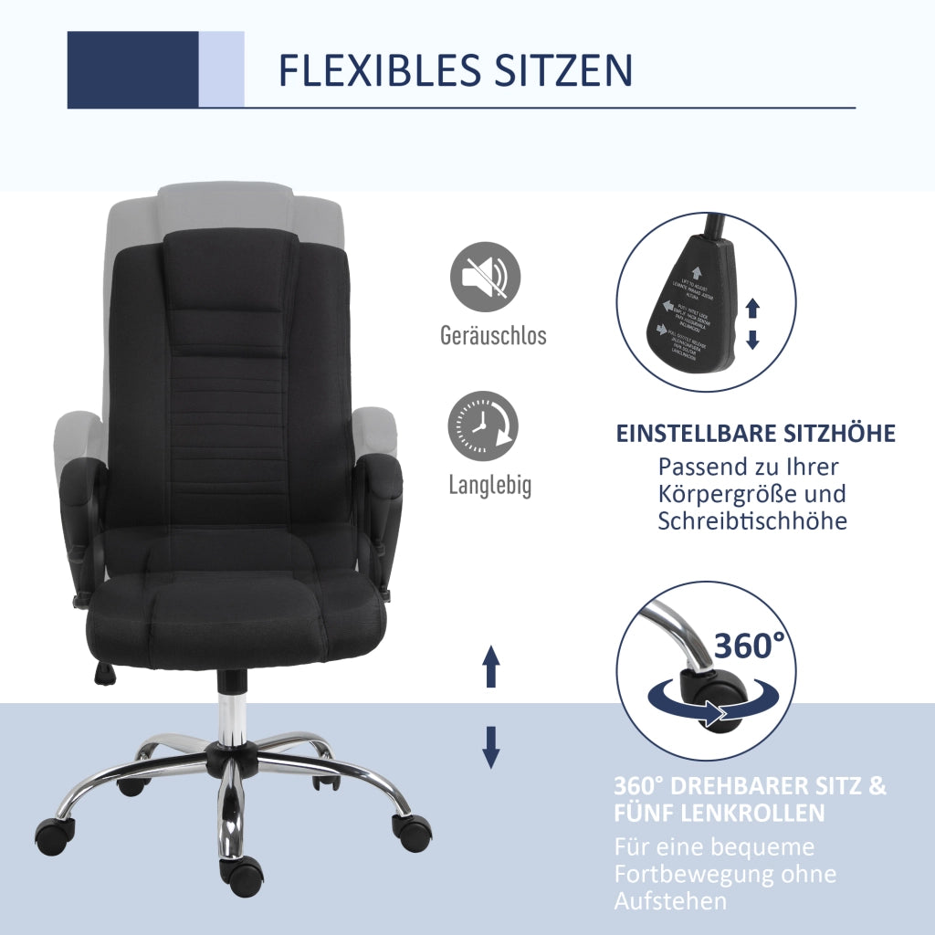 Sedia da Ufficio Ergonomica con Braccioli ¨C Minimal ¨C Tessuto Grigio
