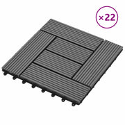 Piastrella per Decking 22 pz Grigio 30 x 30 cm WPC CFW3541569