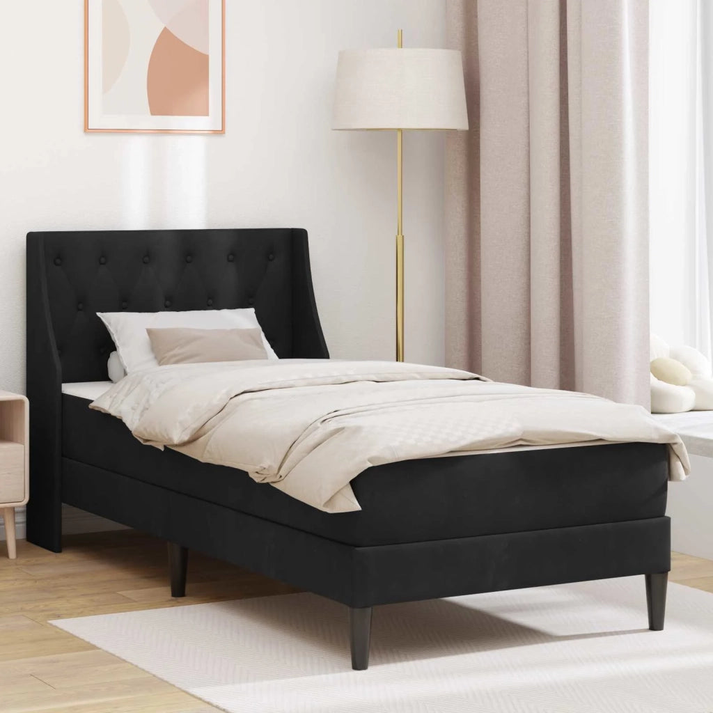 Struttura letto con materasso-Giroletto Nero 100 x 200 cm Velluto 759280