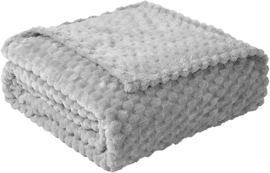 Coperta di microfibra - morbida - 130 x 150 cm - grigio