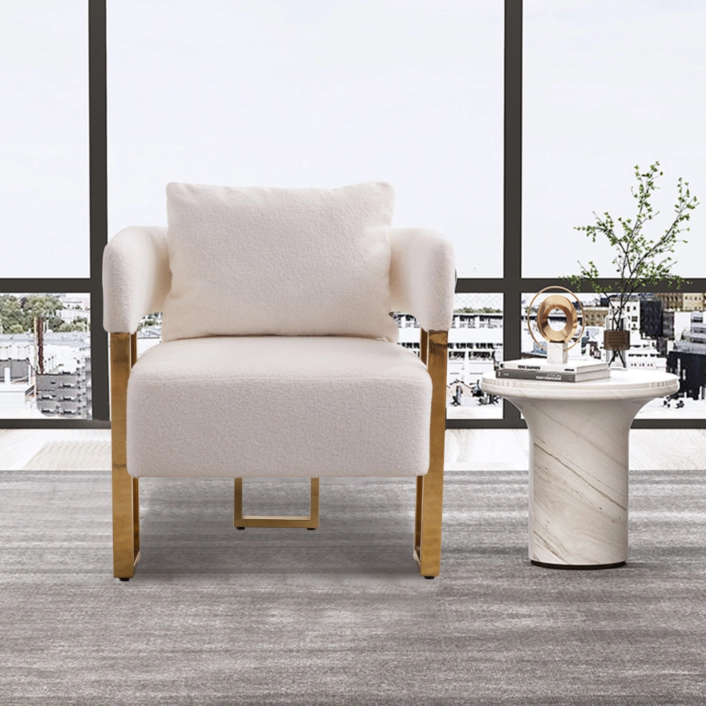 POLTRONA Relax Monoposto in Velluto Bianco per Salotto, Balcone, Ufficio