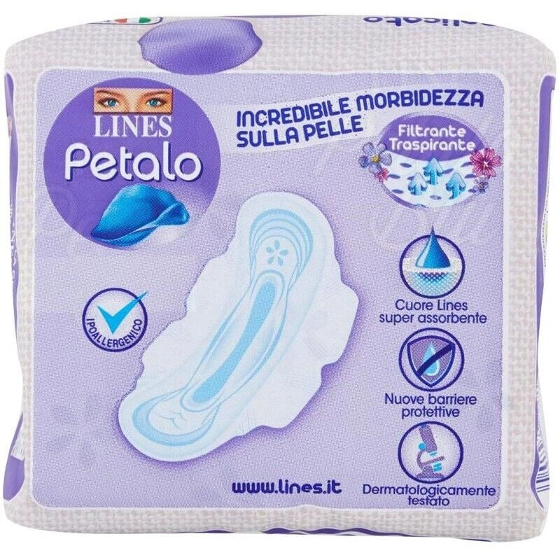 LINES PETALO BLU ASSORBENTI CON ALI ESSENZA FLOREALE 12PZ