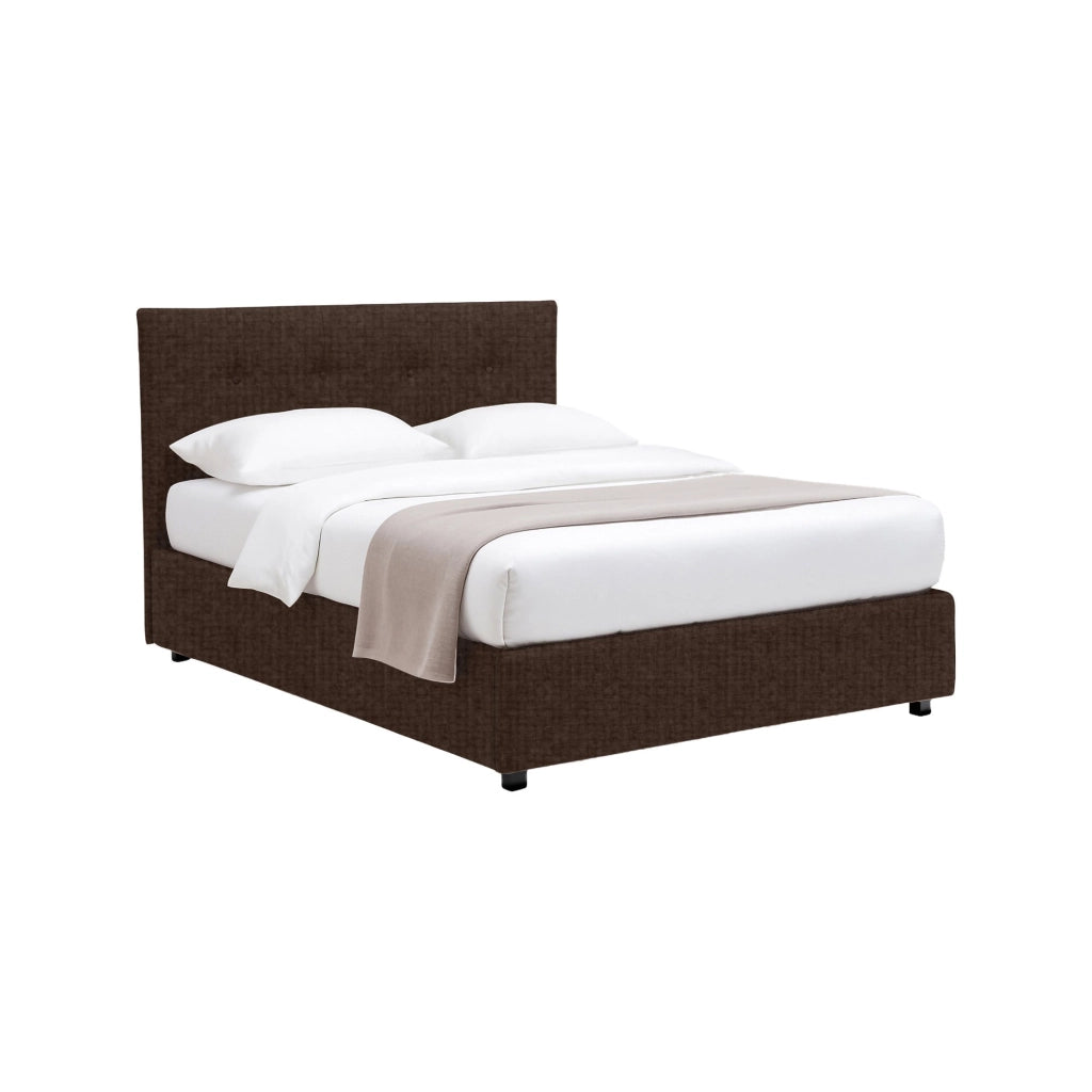 Preston, Letto Matrimoniale Sfoderabile Made in Italy, Marrone