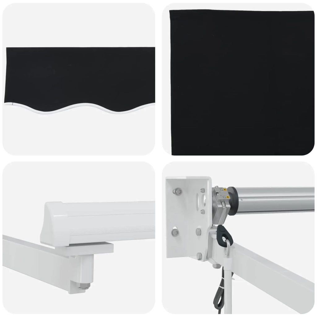 Tettuccio Elettrico Retrattile Nero e Bianco 3,5 x 2,5 m 3419961