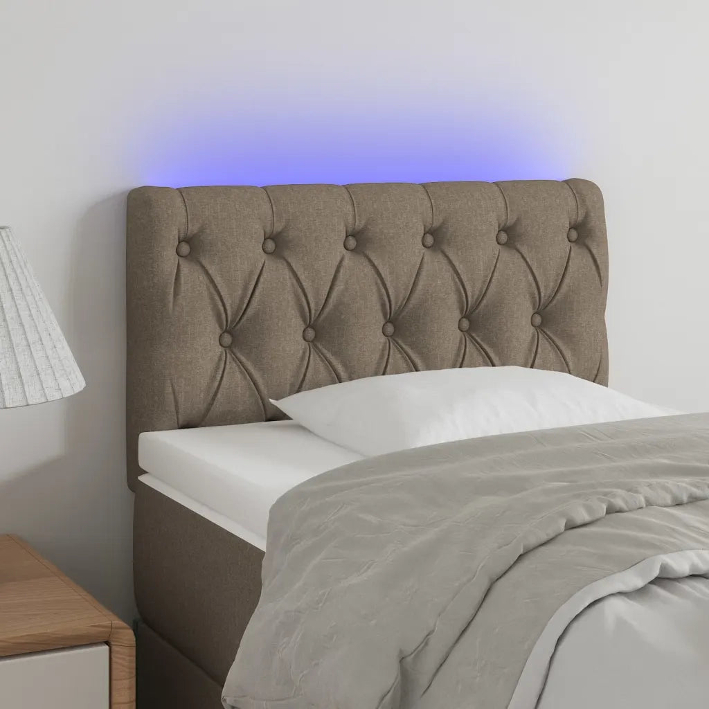 Testiera | Testata a LED Tortora 80x7x78/88 cm in Tessuto