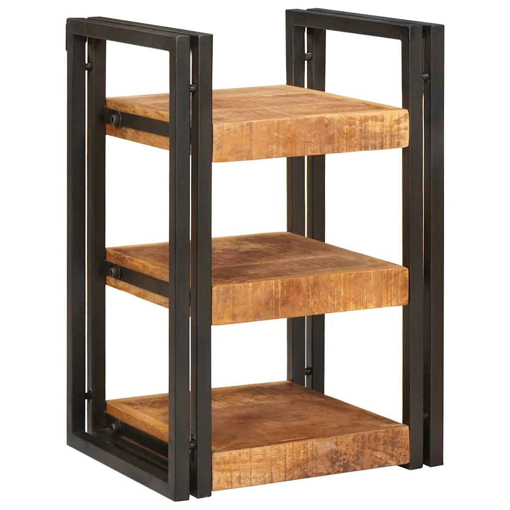 Comodino 2 pcs Marrone e Nero Legno di mango massello 4016731