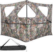 Tenda da Caccia Trasparente a 360 Gradi Portatile, Tenda da Terra a 2 Pannelli con Borsa per Trasporto, Tenda da Caccia Mimetico per Caccia al Cervo