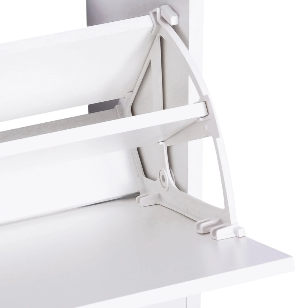 Set Ingresso 3 Pezzi Scarpiera Specchio Appendiabiti ¨C Minimal ¨C Bianco 80x27x46,5cm