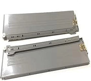 Binari cassetti, in metallo verniciato argento H 12 cm misura 50 cm, venduto a coppia.
