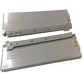 Binari cassetti, in metallo verniciato argento H 12 cm misura 50 cm, venduto a coppia.