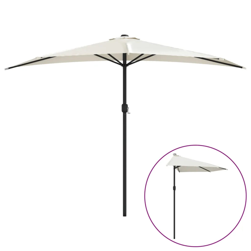 Ombrello | Parasolne da Balcone Palo in Alluminio Sabbia 300x155cm a Met¨¤