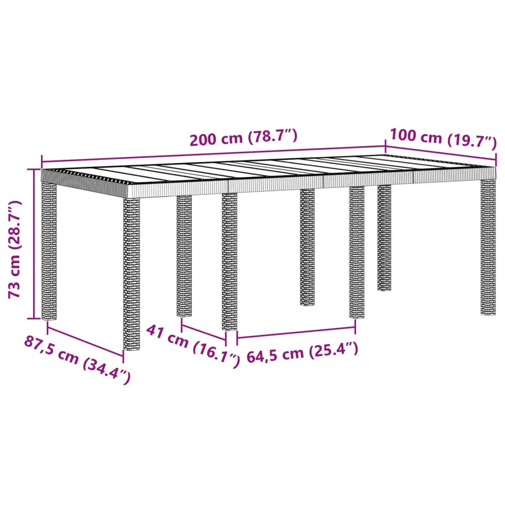 Set da Pranzo per Giardino 7 pcs Antracite Polipropilene 3378715