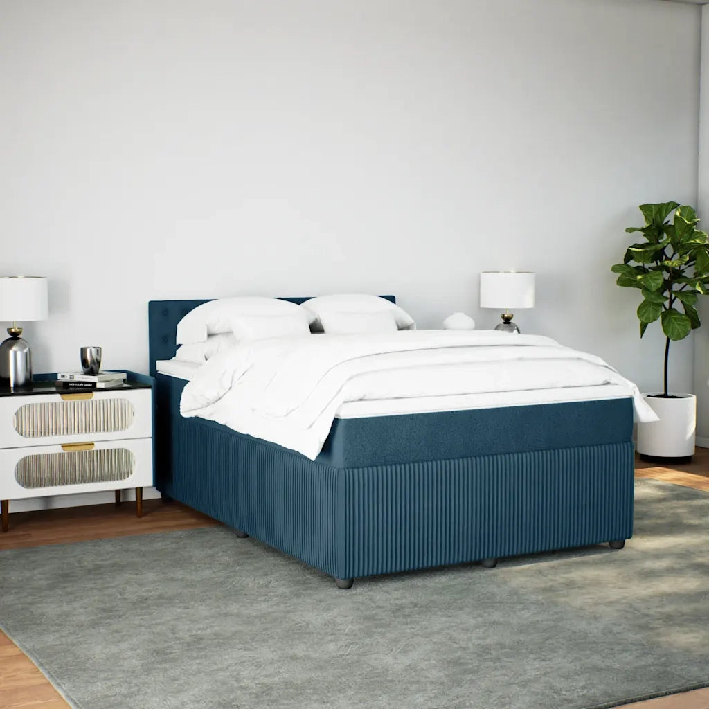 Giroletto a Molle con Materasso Blu 140x190 cm in Velluto 3290050