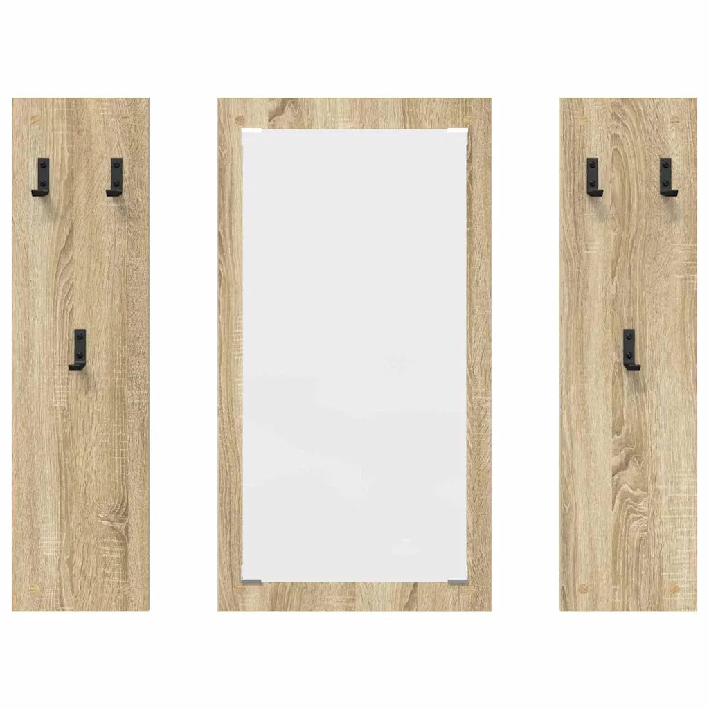 Appendiabiti a muro con specchio Rovere Sonoma 96 x 1,5 x 90 cm CFW6928317