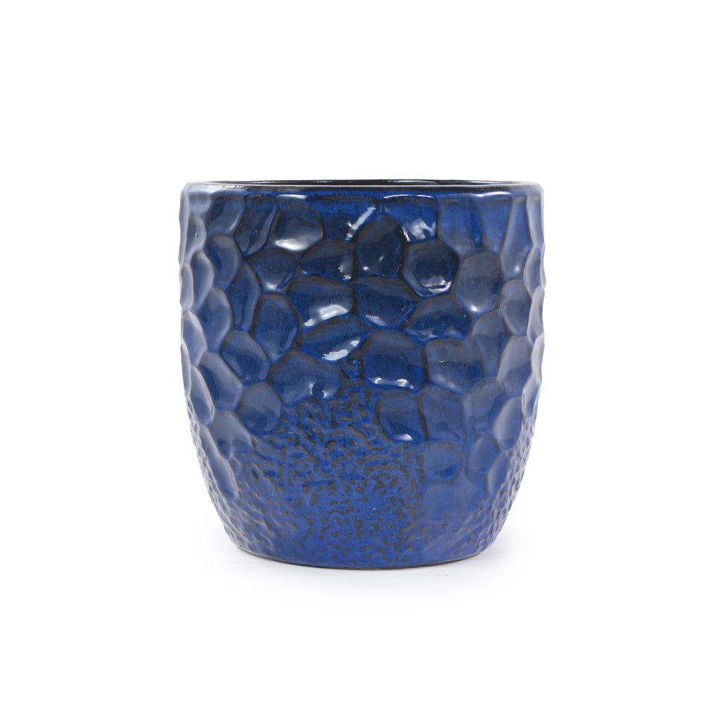 VASO PORTAFIORI Ø30 cm in ceramica blu navy