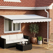 Tenda retrattile manuale con LED Bianco e Antracite 3,5 x 2,5 m 3419450