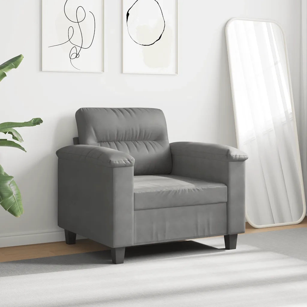Poltrona | Sedia Relax Grigio Scuro 60 cm in Tessuto Microfibra