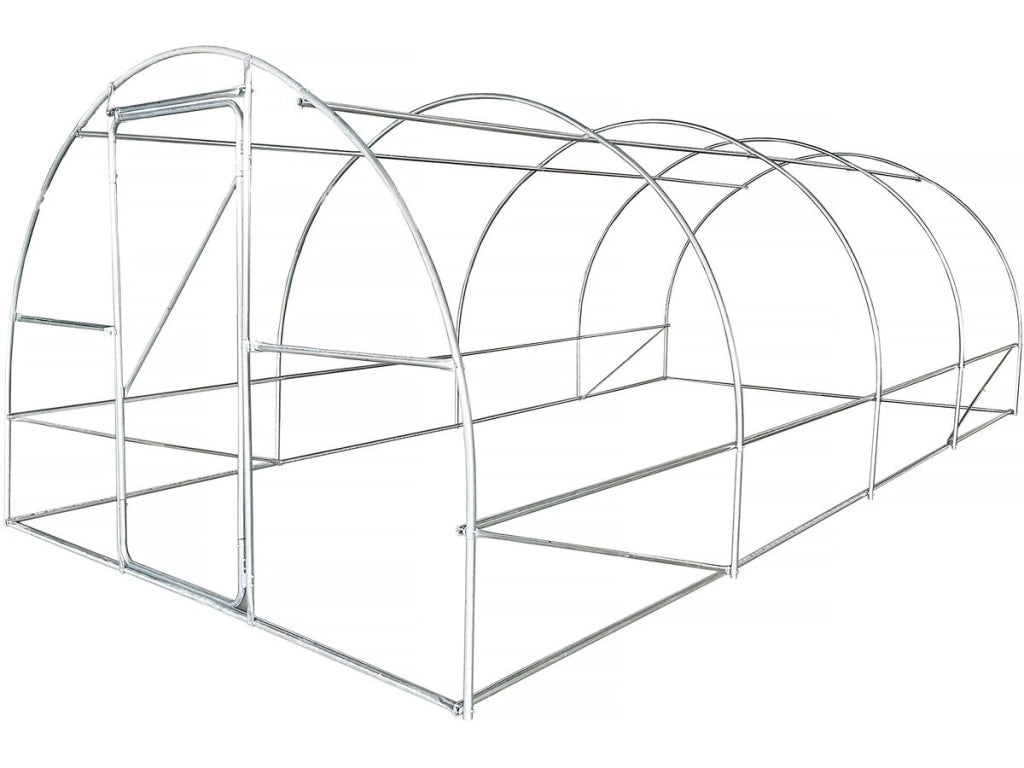 Serra a tunnel da giardino "Mimosa" con porta - 18 m² - 180 g - Bianco