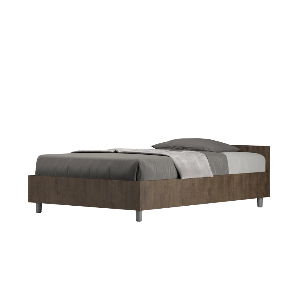 BS COM Letto una piazza e mezza con rete 120x190 noce