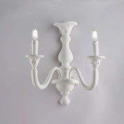Applique Shabby Chic Lucca Legno Bianco 2 Luci E14