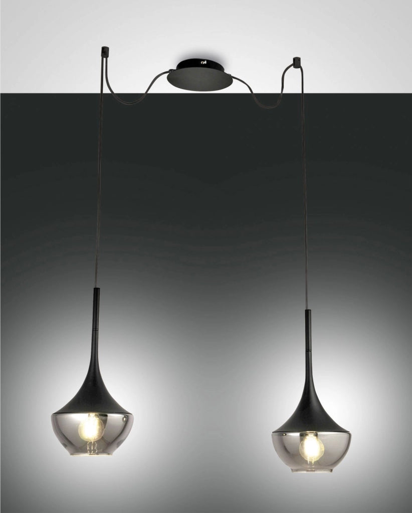 APOLLO SOSPENSIONE NERA 2 LUCE 3623-42-101