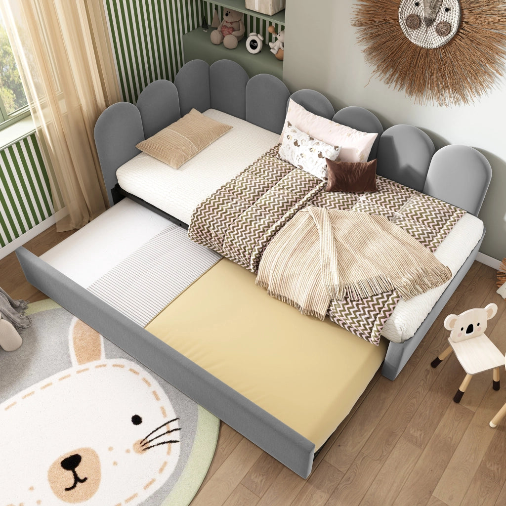 LETTO Divano letto con letto estraibile 90x200 cm Velluto Grigio