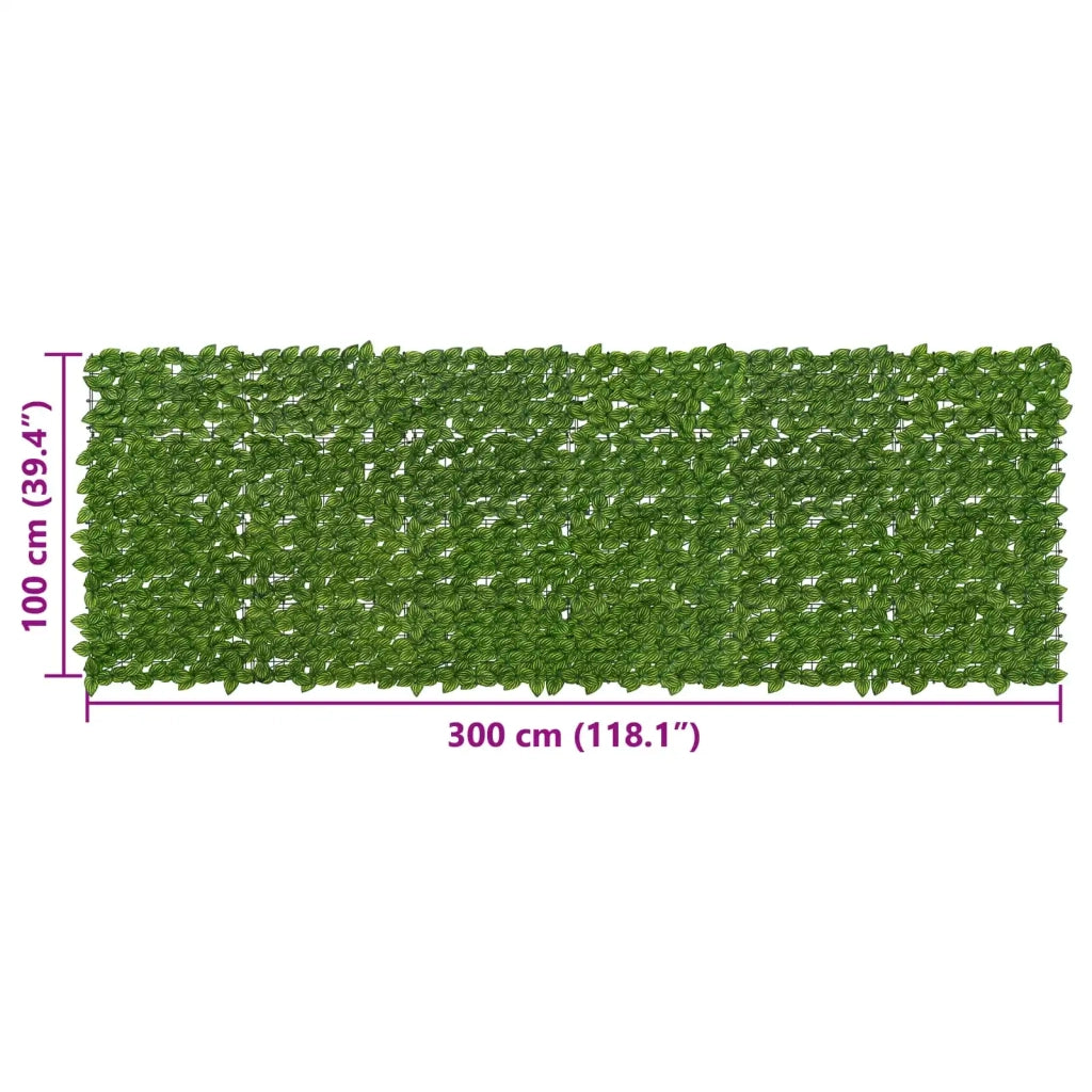 Schermo per balcone con foglie-Pannello per balcone Verde e Giallo 300 x 100 cm 995893