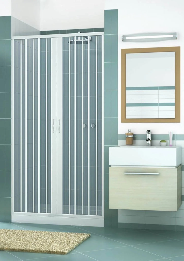 Box doccia mod. Vergine 140xH185cm in pvc a soffietto centrale
