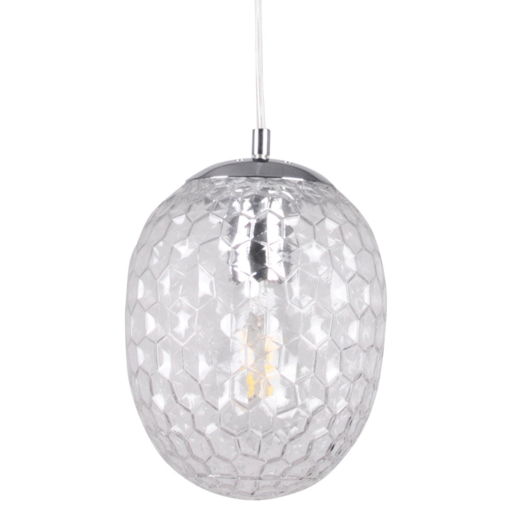 Lampada a sospensione Polux Lora vetro trasparente E27 120cm