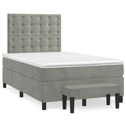 Giroletto a Molle con Materasso Grigio Chiaro 120x190cm Velluto 3270493