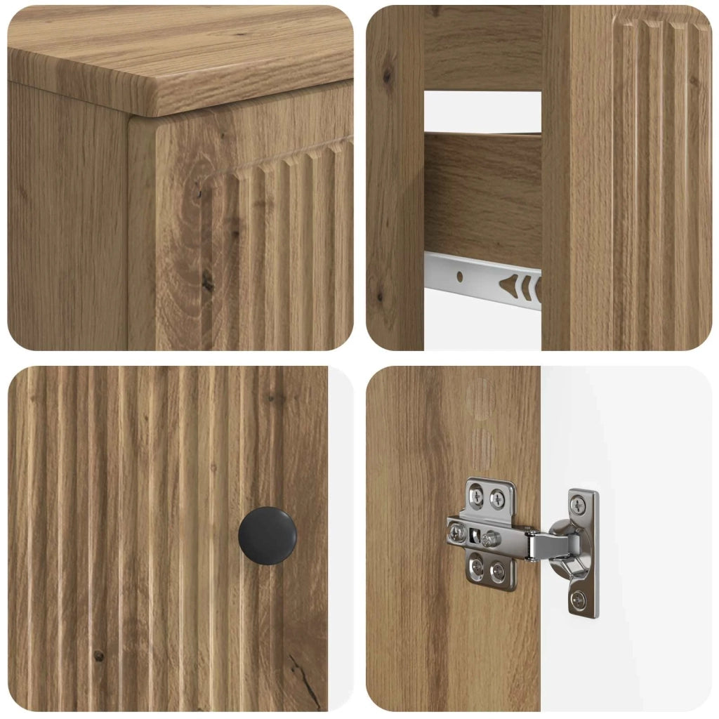 Set di Armadi da Bagno da 2 Pezzi EDE Rovere Artigianale 3417665