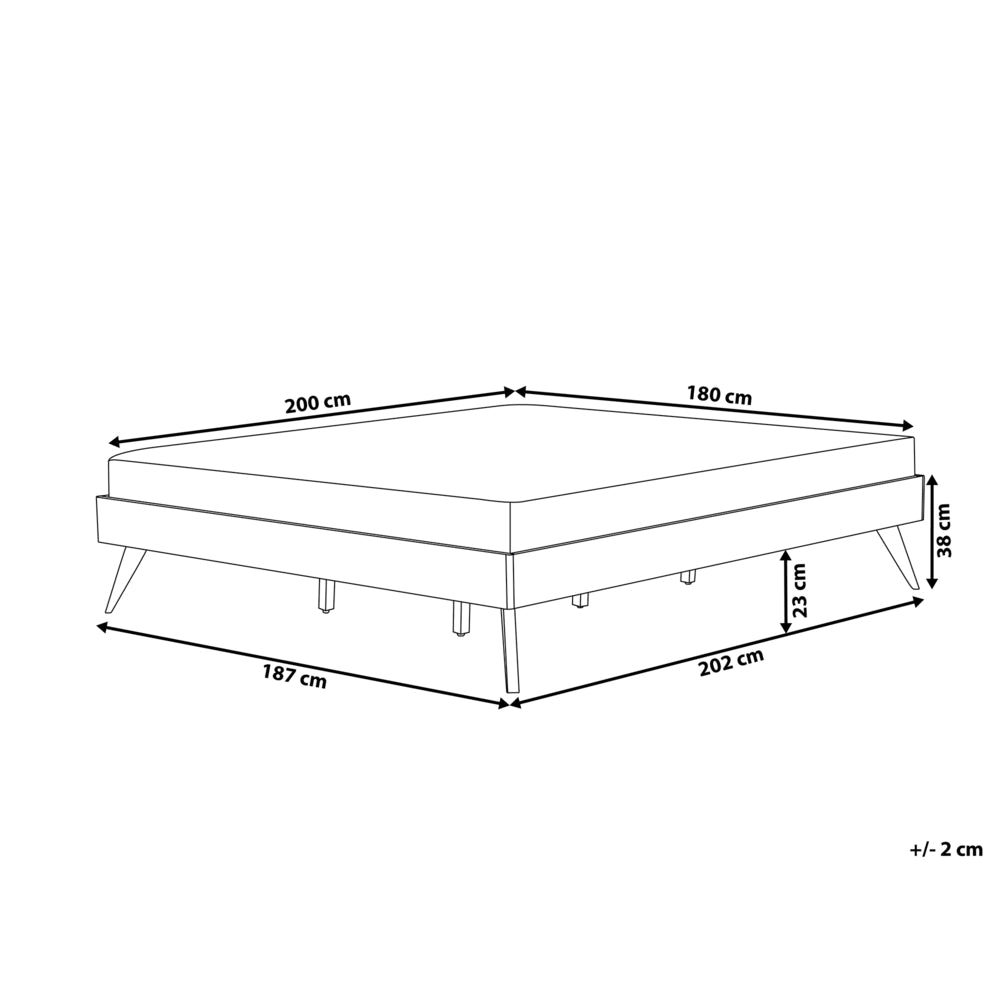 Letto 160 x 200 cm in frassino scuro 180 x 200 cm con rete a doghe