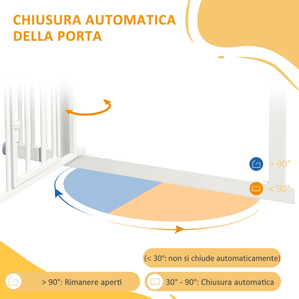 Cancellino per Cani ¨C Minimal ¨C 74-100x76 cm Bianco Acciaio e PA