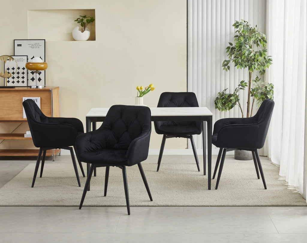 VALORA LUKK360 Sedia girevole in velluto - Nero x 1