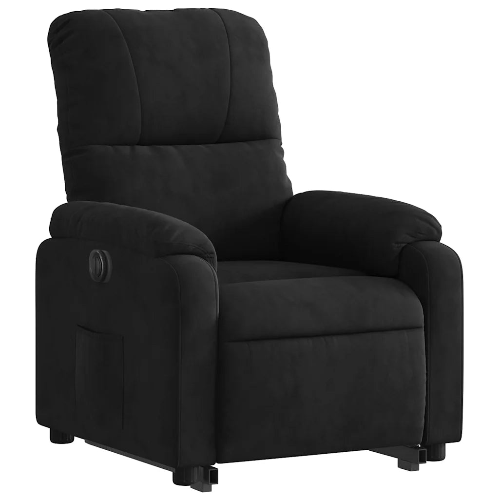 Poltrona Alzapersona Reclinabile Elettrica Nera in Microfibra 3204946