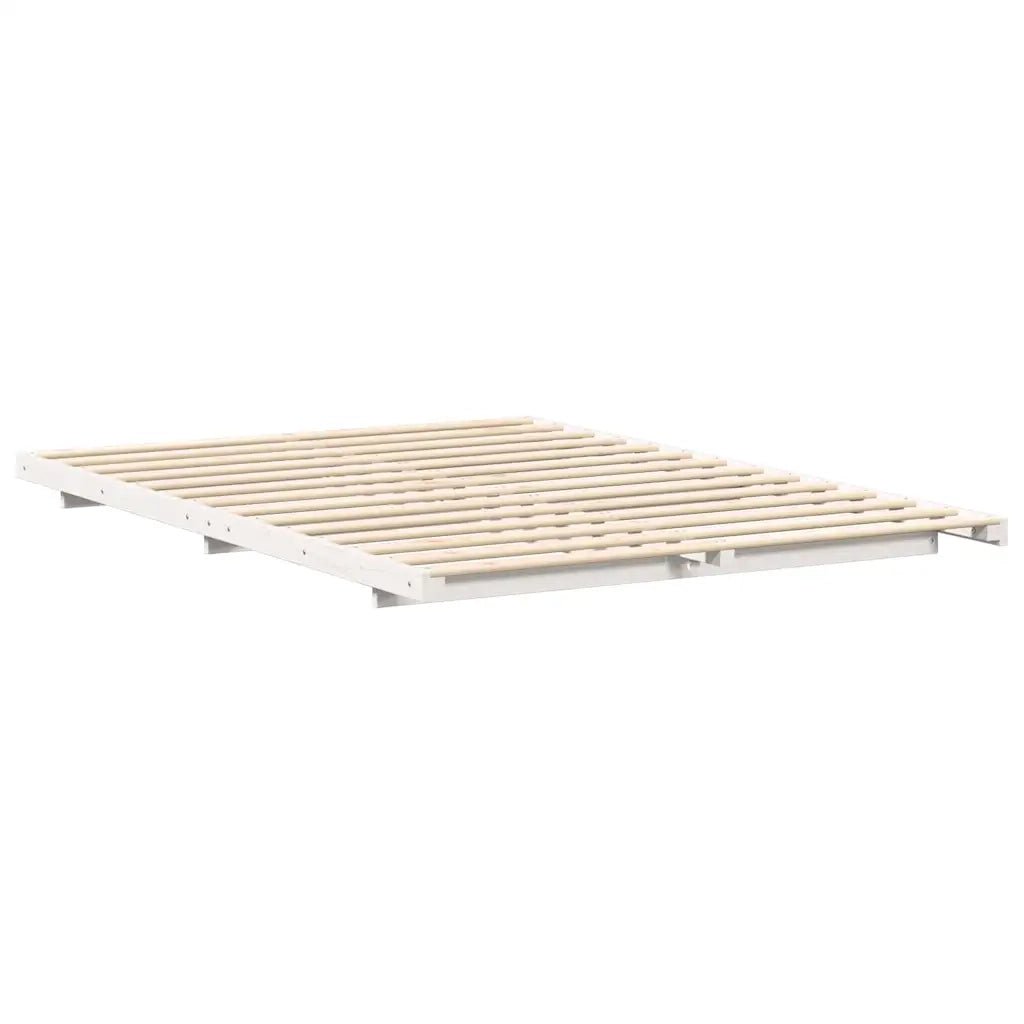 Struttura del letto Bianco 140 x 210 cm Pino massello 873110