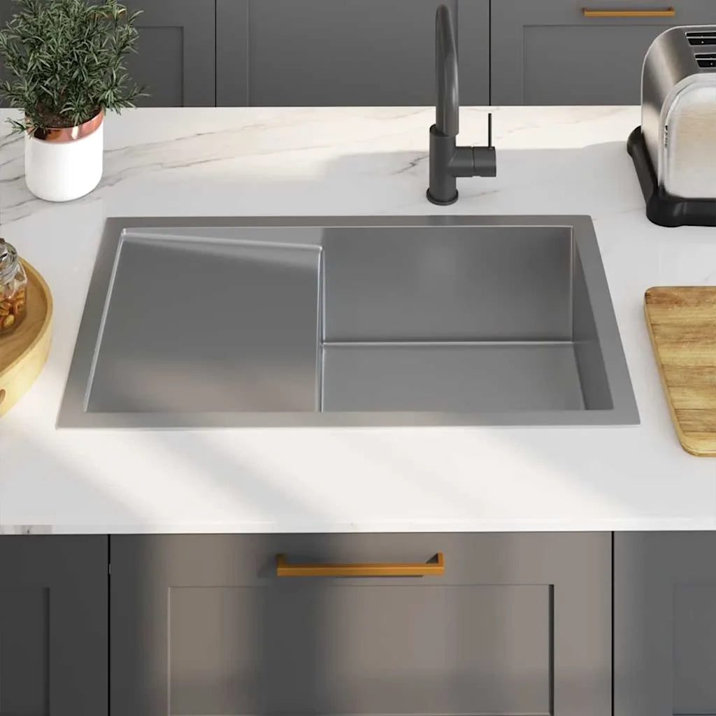Lavello da Cucina Lavorato a Mano in Acciaio Inox CFW6782773
