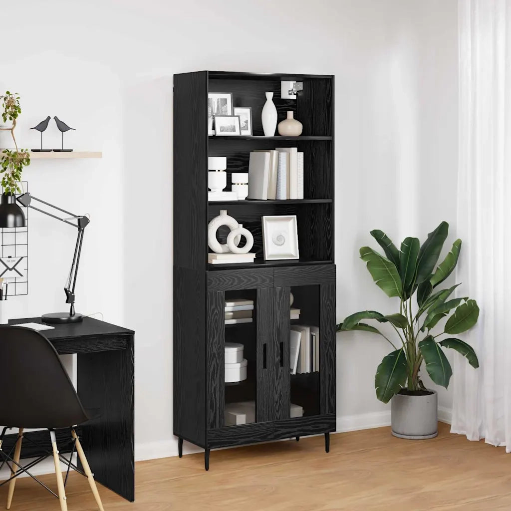 Credenza Rovere Nero 69,5 x 34 x 180 cm