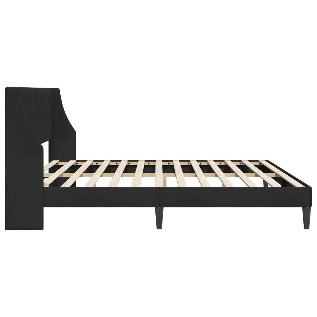 Struttura del letto con testiera-Giroletto Nero 200 x 200 cm Velluto 164337
