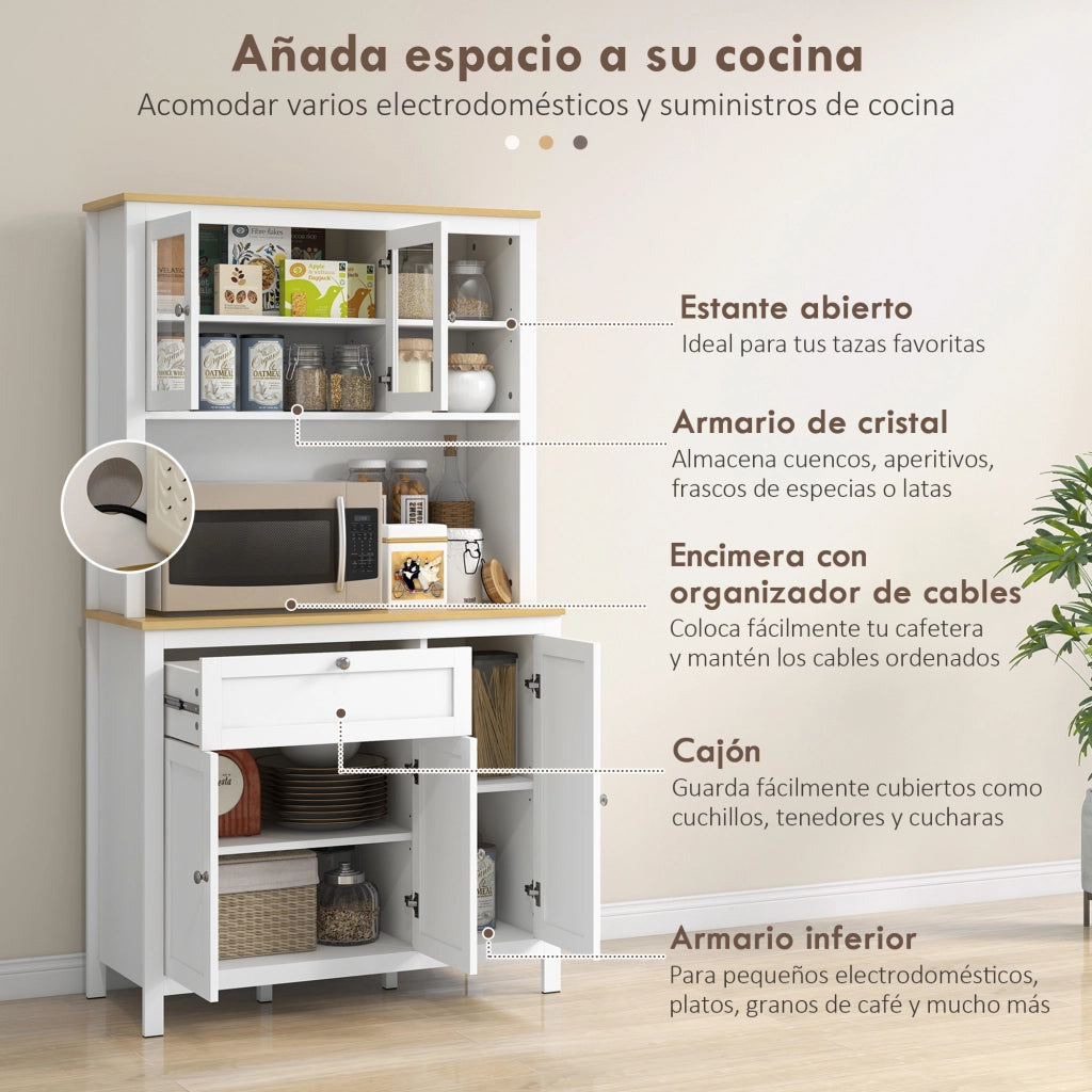 Armadio da Cucina con 5 Ante e Ripiani Regolabili ¨C Minimal ¨C Bianco 100x40x180