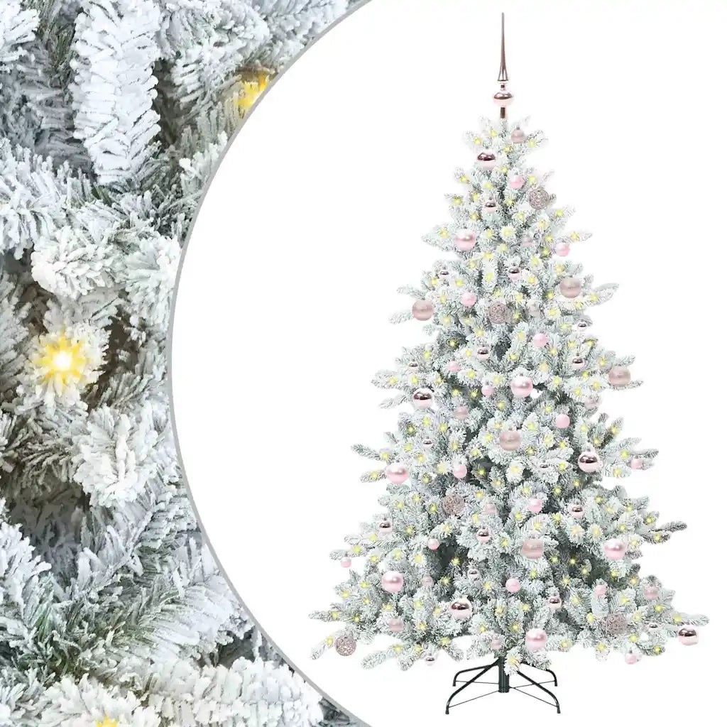 Albero di Natale Artificiale con Rami Pieghevoli Bianco 180 cm