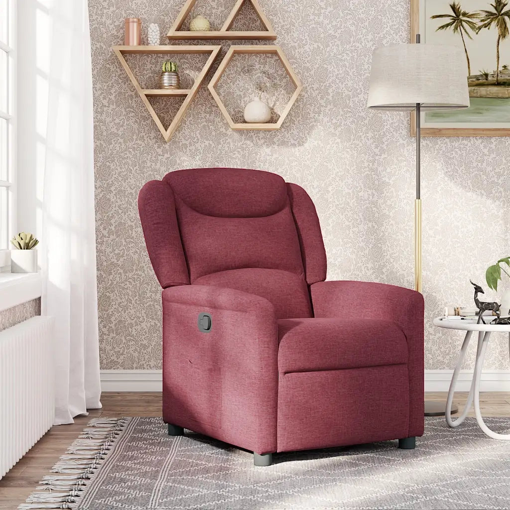 Poltrona Reclinabile in Tessuto Rosso Vino 4015599