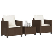 Set Bistrò 3 pz con Cuscini Marrone in Polyrattan 4003897