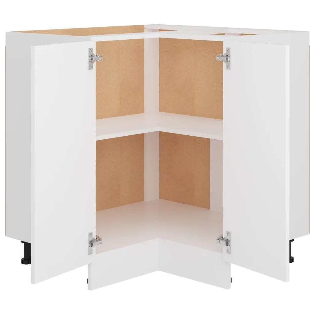 Mobile angolare basso moderno per cucina 75,5 x 75,5 x 81,5 cm legno composito bianco 02_0047701
