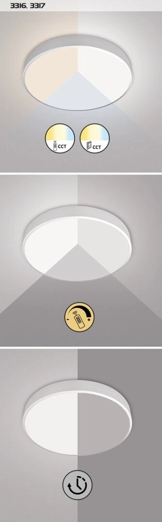 Plafoniera LED 60W 60cm nera opaca con telecomando