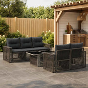 Set Divano da Giardino 6 pz Grigio e Grigio Scuro polyrattan 3436745