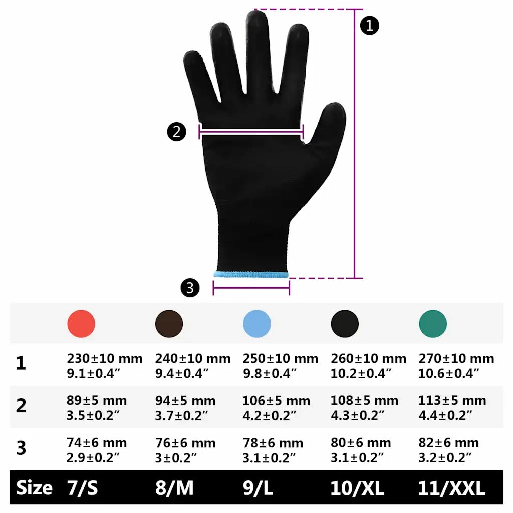 Guanti da Lavoro 24 pz Nero 9 / l Poliestere CFW5175147